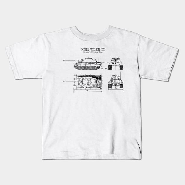 WW2 TANK PATENT Kids T-Shirt by Dennson Creative